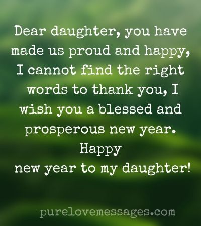 Happy New Year Wishes to Daughter