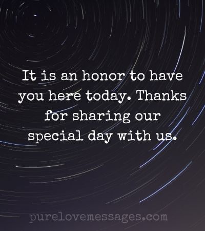 Thank you for sharing our special day