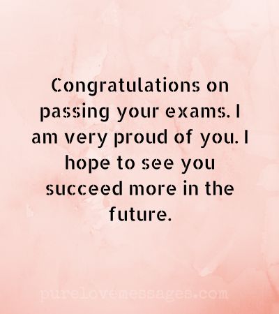 Congratulations for Passing Exams