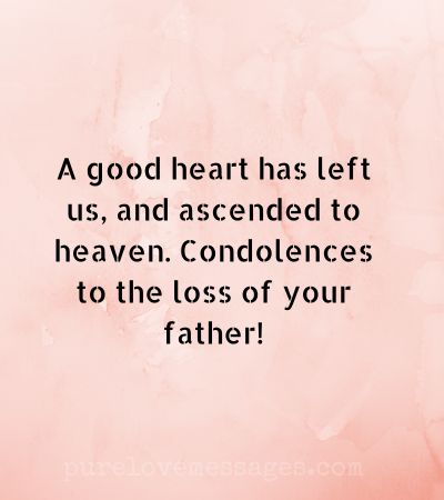 Short Condolence Message for Loss of Father